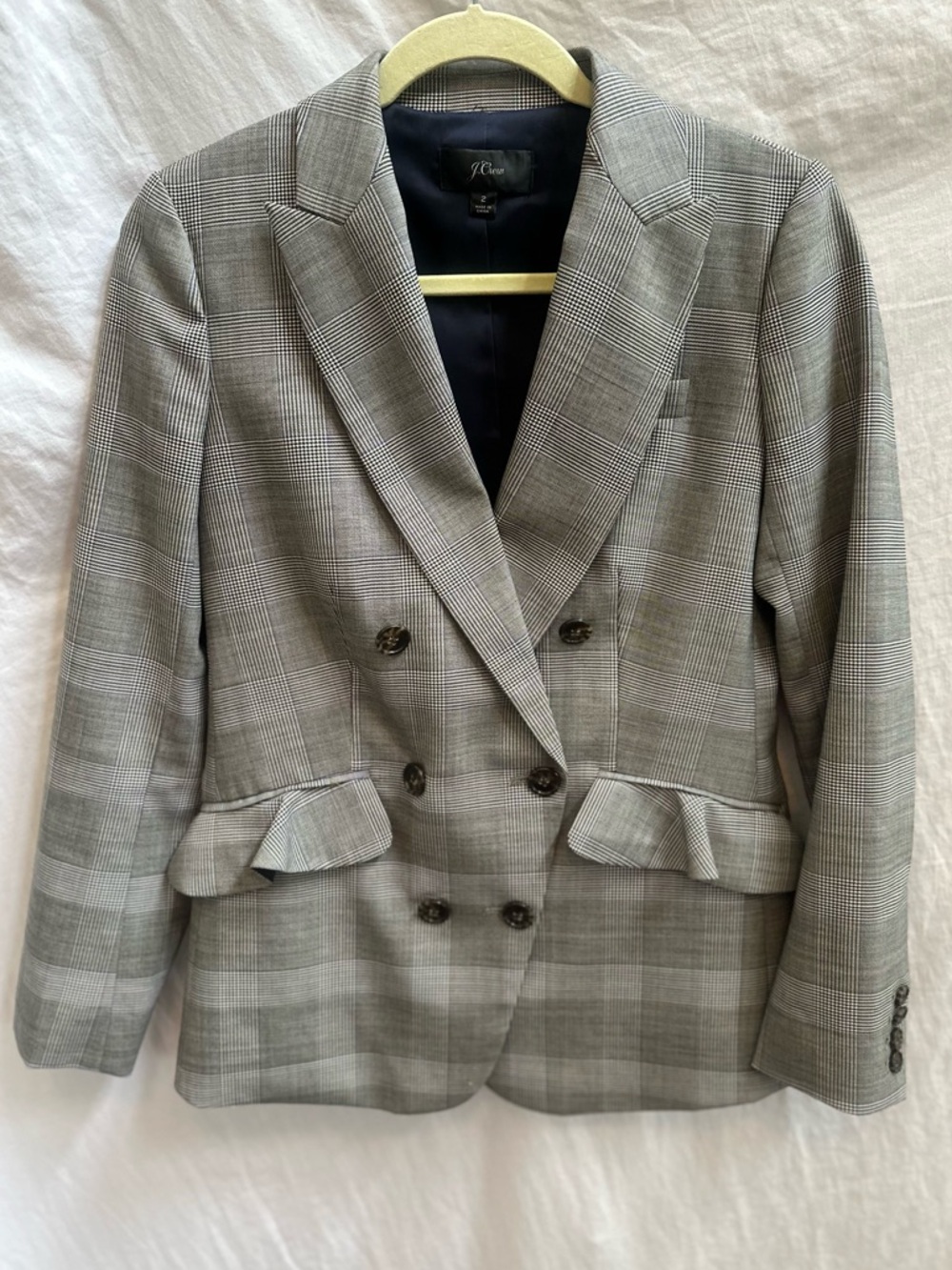 J. Crew Navy and Houndstooth Lined Blazer
